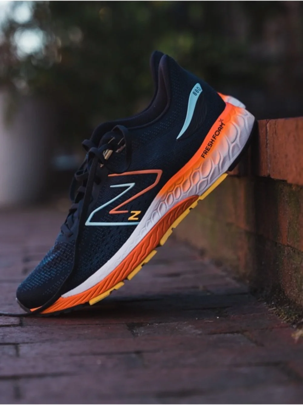 New Balance Navy and Coral 880 Fresh Foam Running Shoes